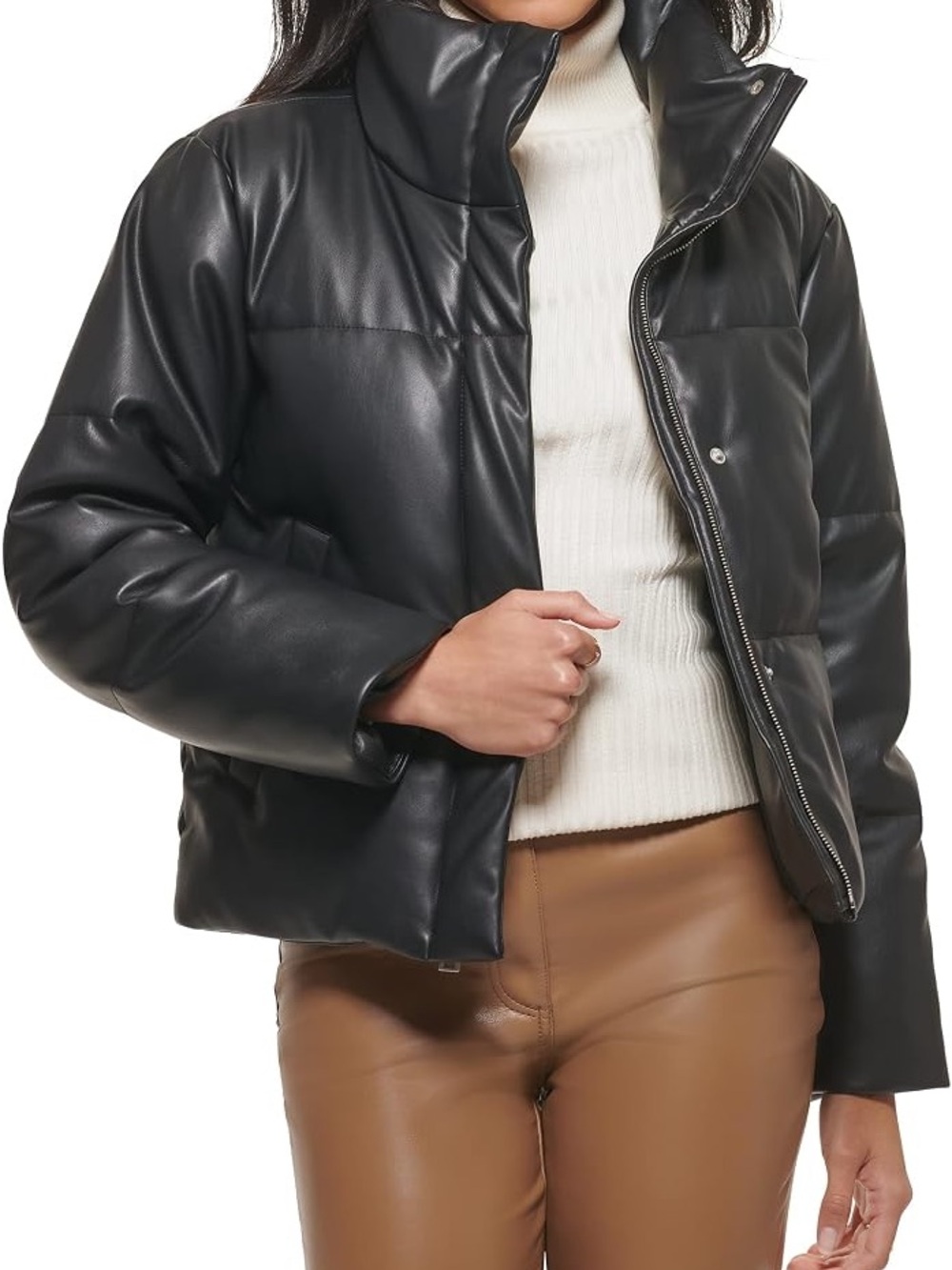 Levi's Black Faux Leather Puffer Jacket
